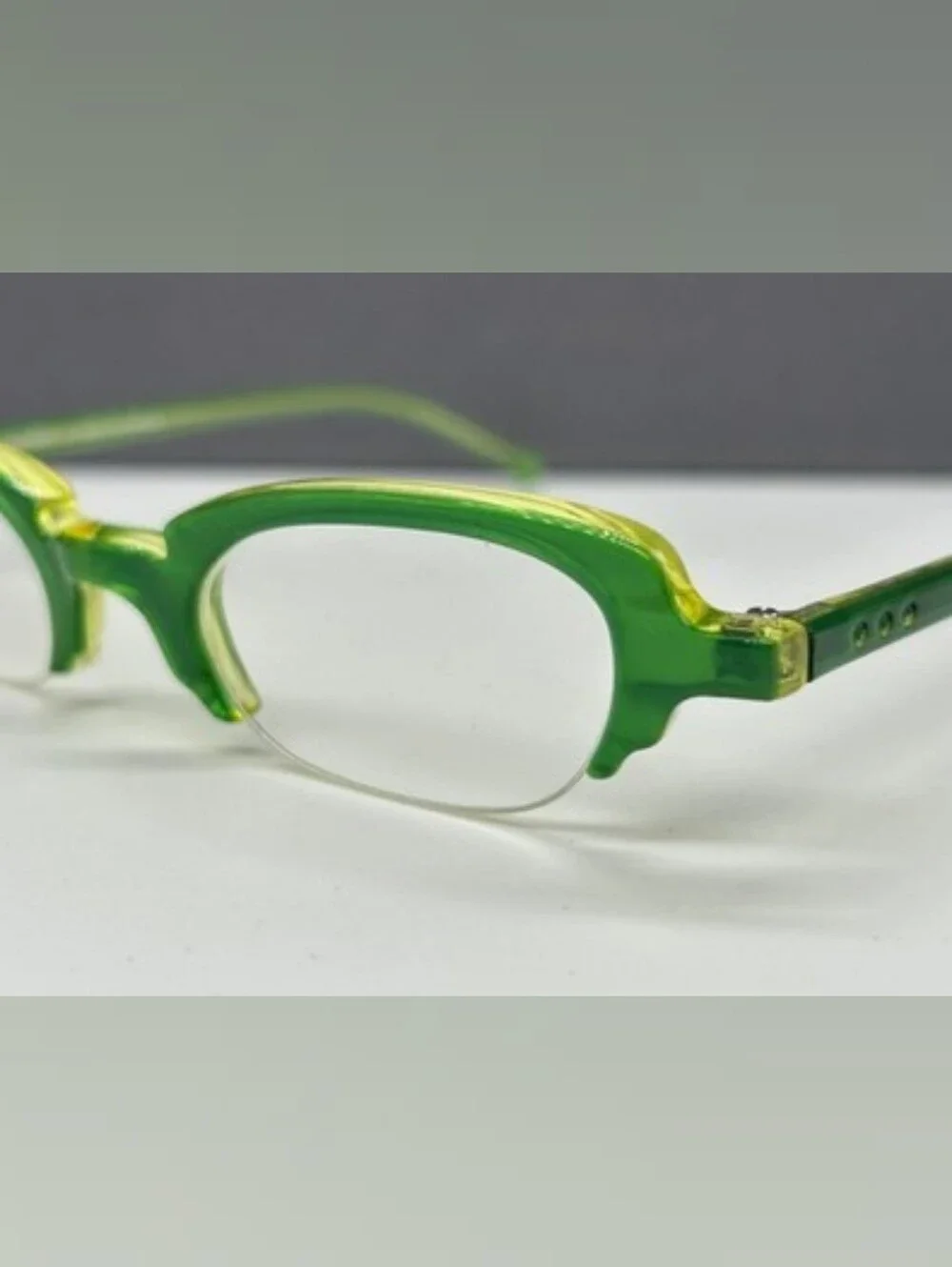 Anne Et Valentin Lime Green Half Rim Minouche Frame